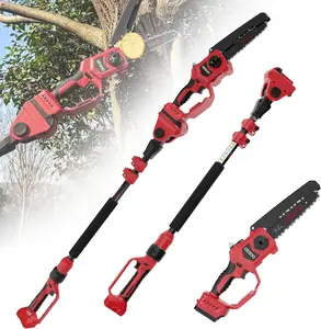 Brushless 8 inch Pole Saw & Mini Chainsaw Compatible with Milwaukee 18V Battery(Tool Only), Cordless Tree Trimmer with Extension Pole, Battery Powered Pole Chain Saw, Limb Branch Cutter Pruner