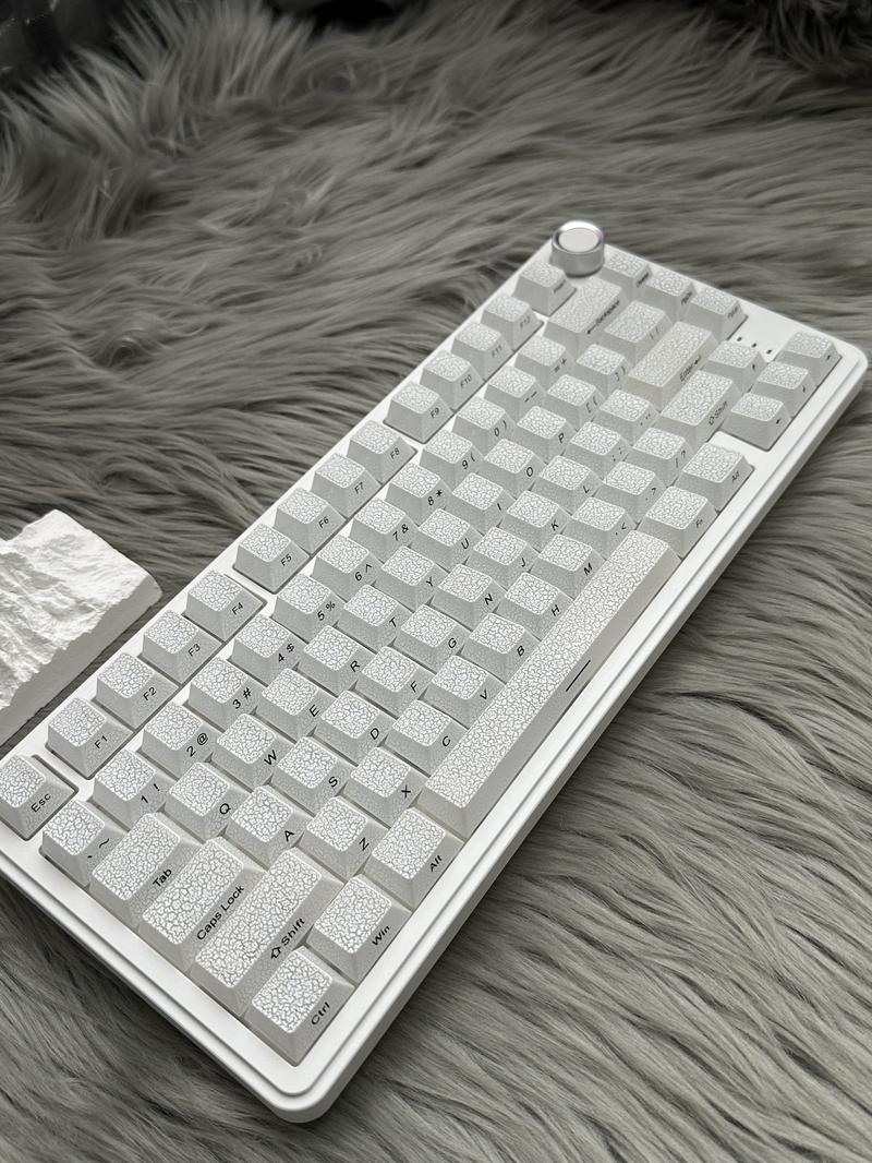 【Keycap Only】FURYCUBE Crakle Coated Translucent Keycaps 112 Keys Cherry Height Textured feel Mehcanical keyboard keycap, Cool Funny beautiful keycaps, for gaming/office/student, gift