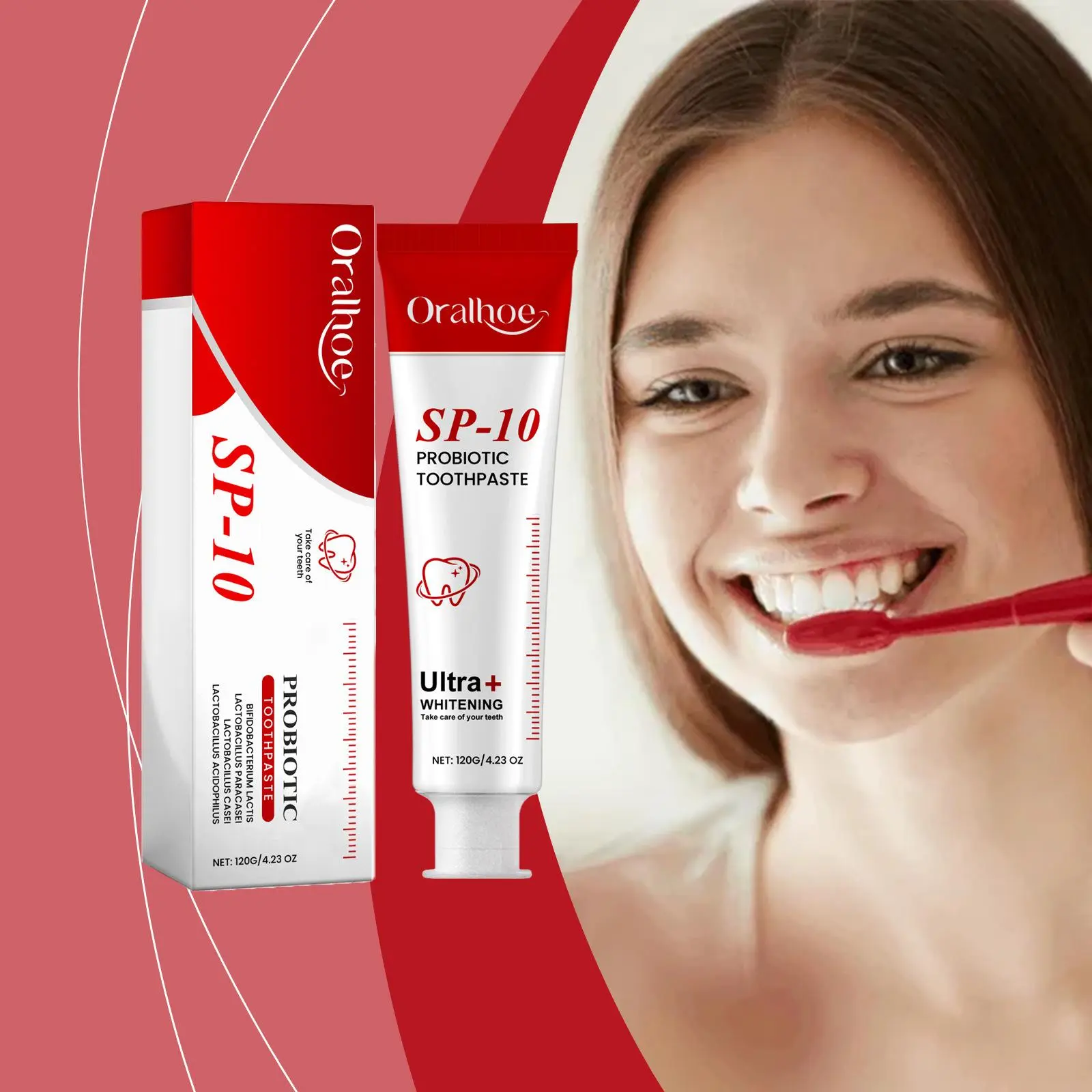 SP-10 Probiotic Toothpaste for Probiotic Oral Care, Sensitive Gums, Deep Clean, Alcohol-Free, Unscented, Fresh Breath Formula, Single Bottle 120g