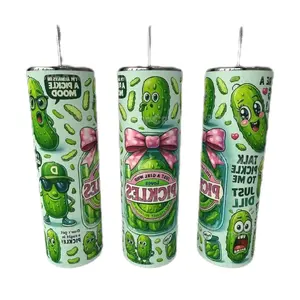 20oz Tumbler You're a Big Dill - Fun Pickle Design with Bow Tie and Sunglasses - Perfect for Beverage Enthusiasts