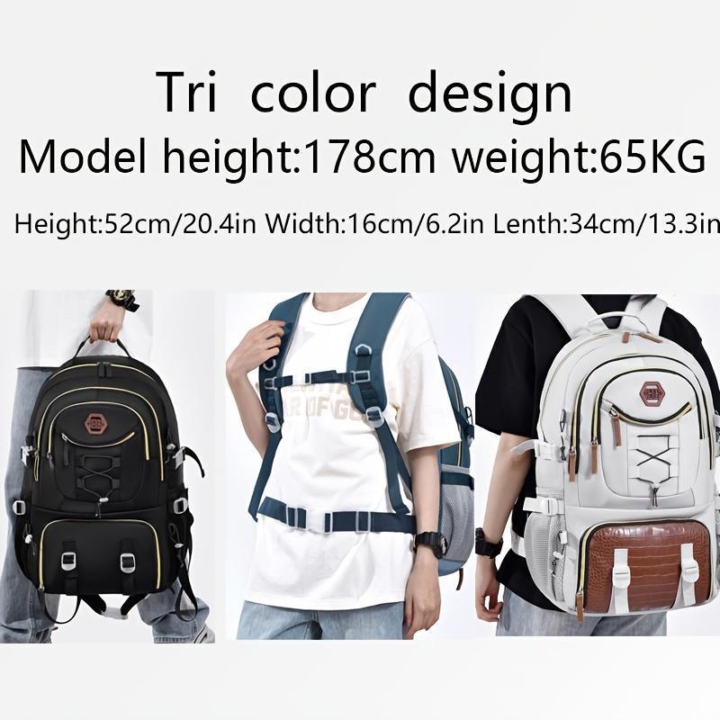 Large Capacity Travel Backpack Laptop Bag Outdoor with Shoe Storage Water-Resistant 52cm x 34cm x 16cm Lightweight Design for Hiking