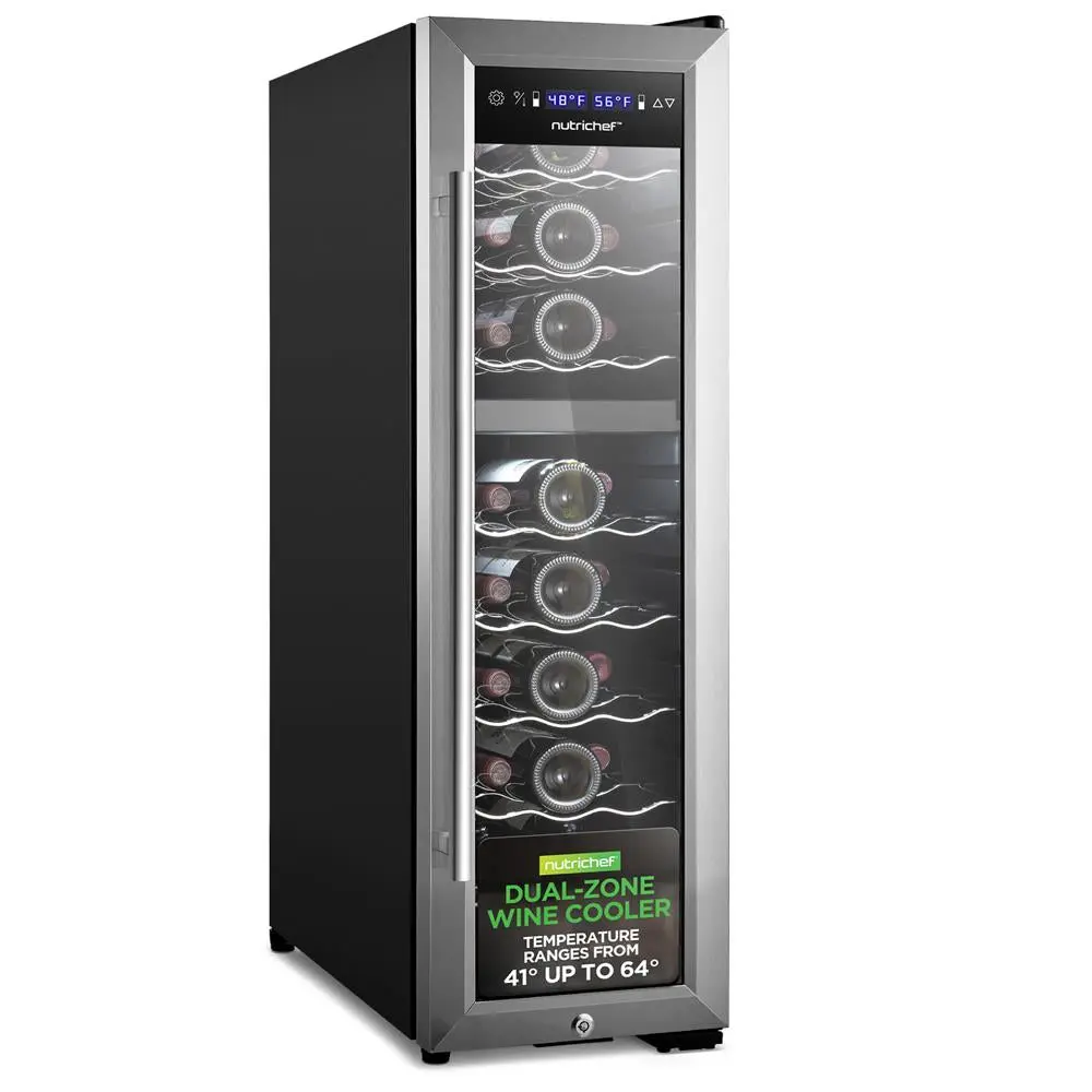 75.4L Compressor Wine Cooler Refrigerator - 24-Bottle Dual-Zone Large Household Appliance with 41-64°F Adjustable Temperature, Stainless Steel Handle, LED Light, Silent Operation, 120V 60Hz Chilled Storage