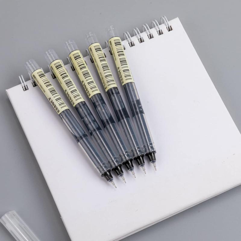 0.5mm Black Ink Gel Pen, Quick Dry Gel Pen, 12pcs Straight Liquid Neutral Pen Markers, Students Writing Stationery for School Office, Exam Supplies Stationery, School Supplies