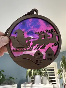 Santa and Sleigh Suncatcher for Sunny Window