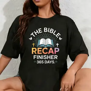 100% Cotton Unisex The Bible Recap Finisher 365 Days T-Shirt