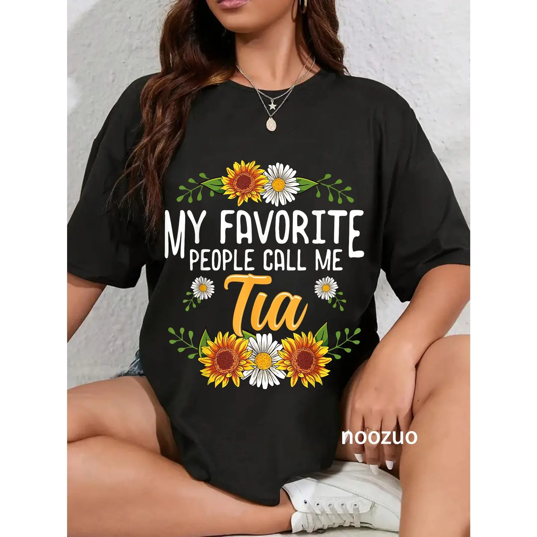 100% Cotton My Favorite People Call Me Tia Shirt Mothers Day Gifts T-Shirt
