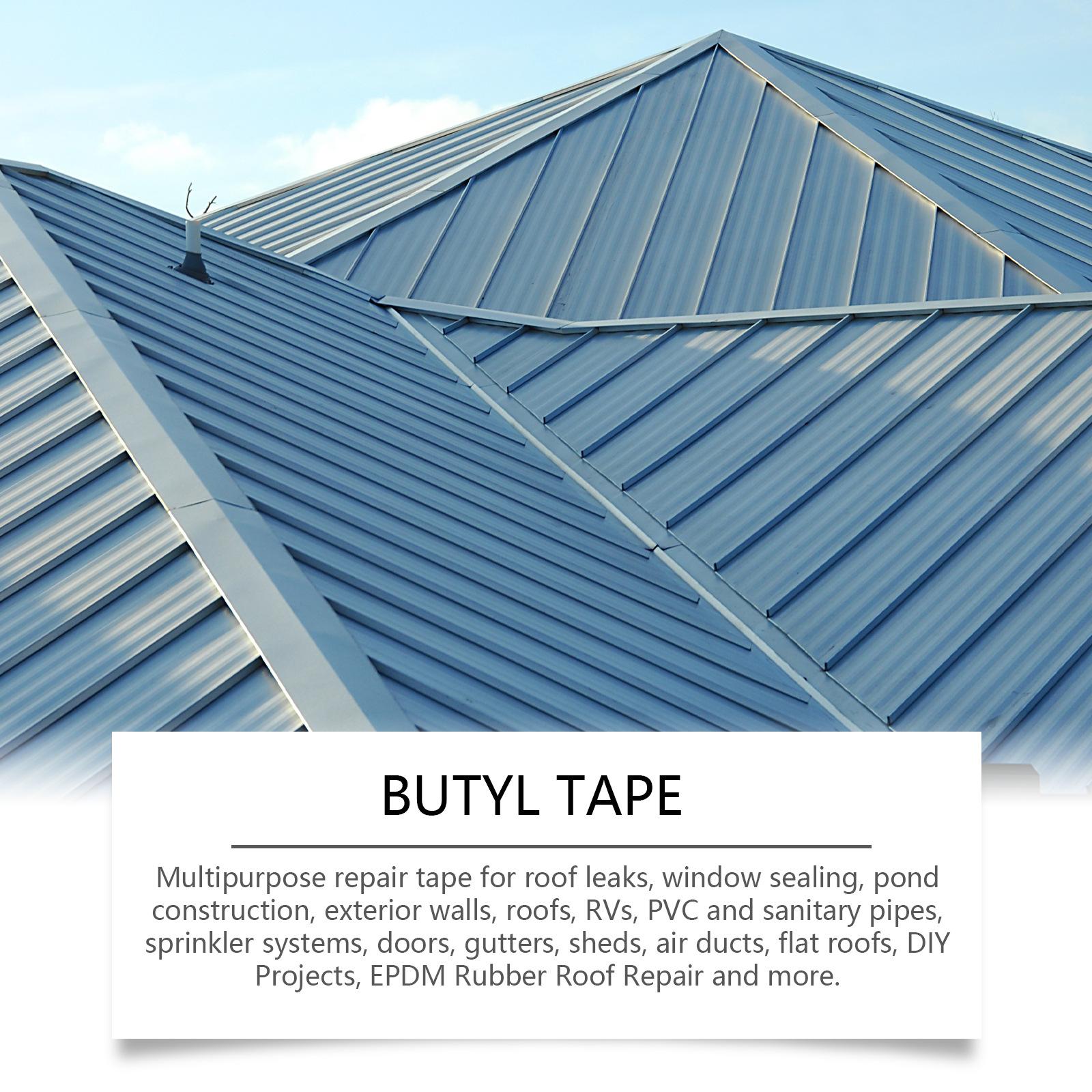 JUE FISH Waterproof Butyl Tape – Roof Leak Repair, Moisture-Proof, Strong Adhesive Self-Adhesive Aluminum Foil Waterproof Roll