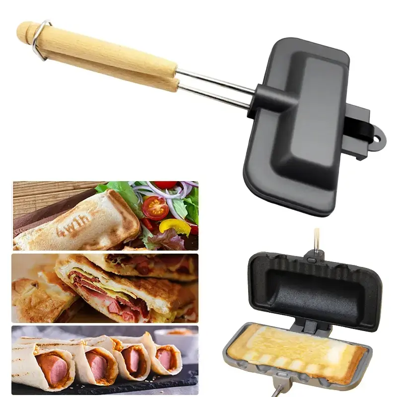 Stovetop Sandwich Maker, Nonstick Sandwich Press with Cool Touch Handle, Portable Grill Pan for Toast, Panini and Breakfast Sandwiches