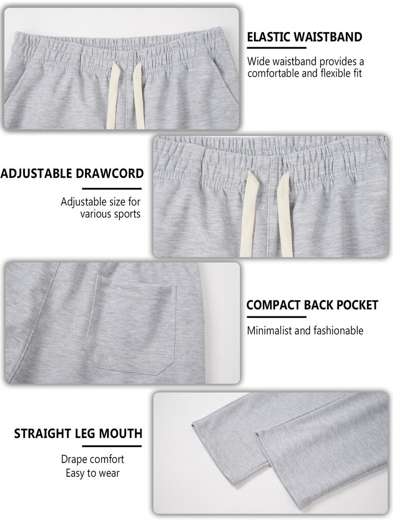 Men's Regular Fit Drawstring Casual Pants - Soft and slightly stretchy fabric, comfortable and breathable, drawstring waist adjustment, solid color, perfect for outdoor sports and fitness activities in spring and summer