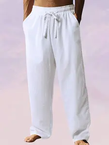 Men’s Ultra-Thin Ice Silk Casual Pants for Summer – Loose Beach Straight-Leg Design, Breathable Quick-Dry, One Pair, Many Ways to Wear, Versatile and Stylish