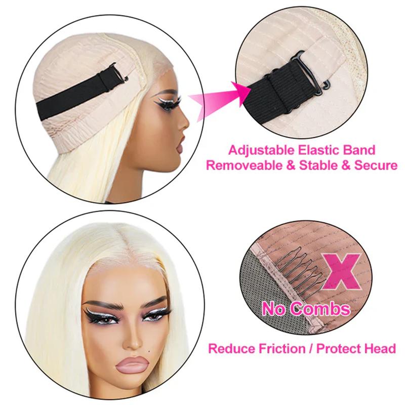 MORE FACE Straight 613 Blonde Hair Wear Go Glueless Wig 4x6 HD Lace Wig Human Hair Preplucked With Natural Hairline