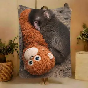 Team Punch Monkey Blanket, Cute Monkey Throw Blanket, Funny Family Blanket Gift, Soft Fleece Throw for Kids Adults