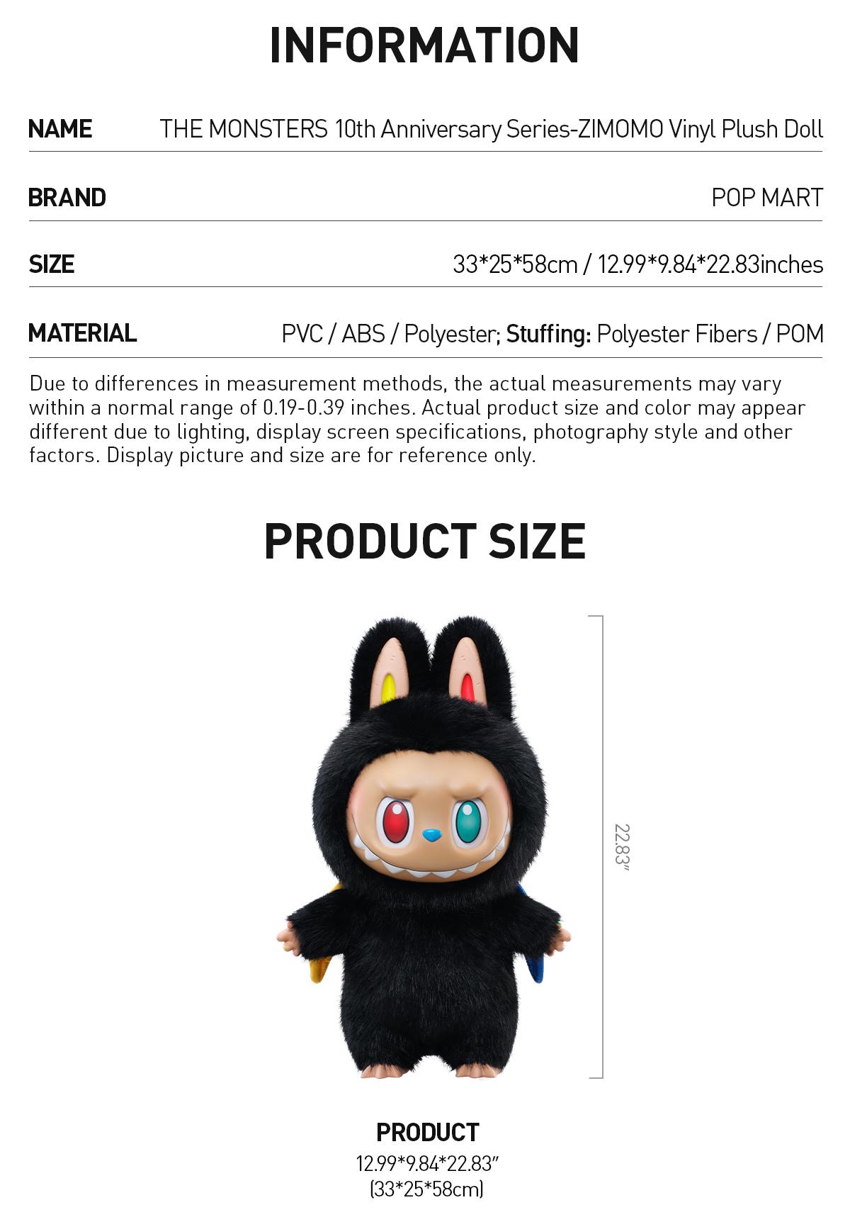 [Spanish] - POP MART THE MONSTERS 10th Anniversary Series-ZIMOMO Muñeco de vinilo de peluche