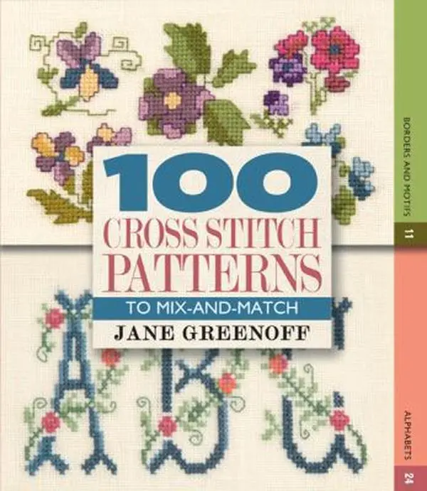 USED Book - 100 Cross-Stitch Patterns: To Mix-and-Match by Jane Greenoff (Hardcover) - english