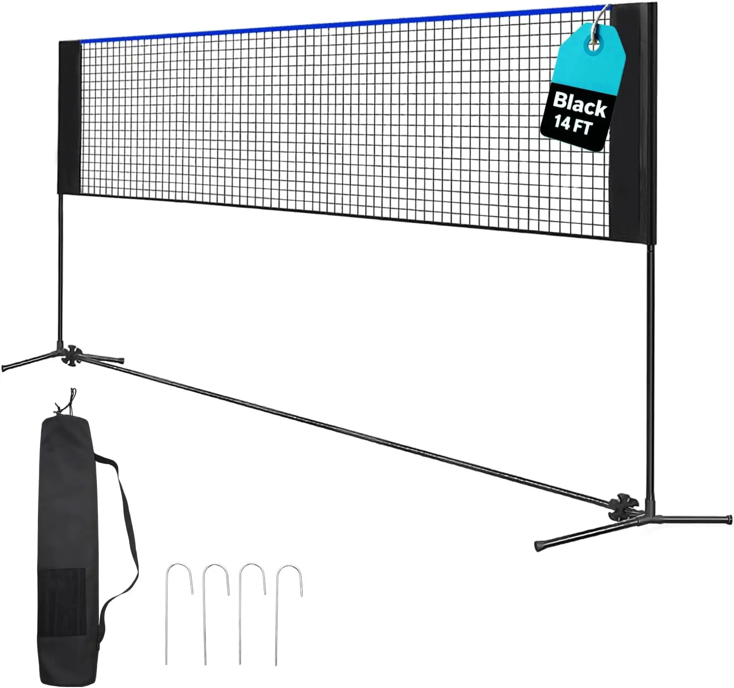 Sweetcrispy 10ft Volleyball & Badminton Net Set - Portable Height-Adjust Steel Frame, Outdoor-Ready, Long-Lasting, Suitable for Adults, Backyard & Driveway Use, Flat Surface Compatible, Includes Stakes, Multi-Size Option