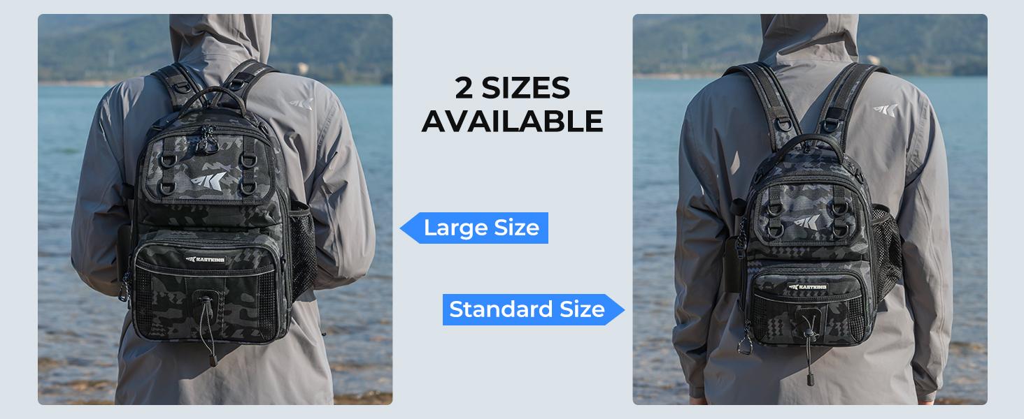 KastKing BaitSpace Fishing Sling Bag, Water-resistant Fishing Backpack with Rod & Beverage Holder, Adjustable Straps, Tackle Storage Bag for Fishing Gear and Equipment