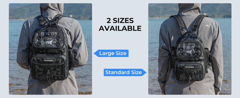 KastKing BaitSpace Fishing Sling Bag, Water-resistant Fishing Backpack with Rod & Beverage Holder, Adjustable Straps, Tackle Storage Bag for Fishing Gear and Equipment