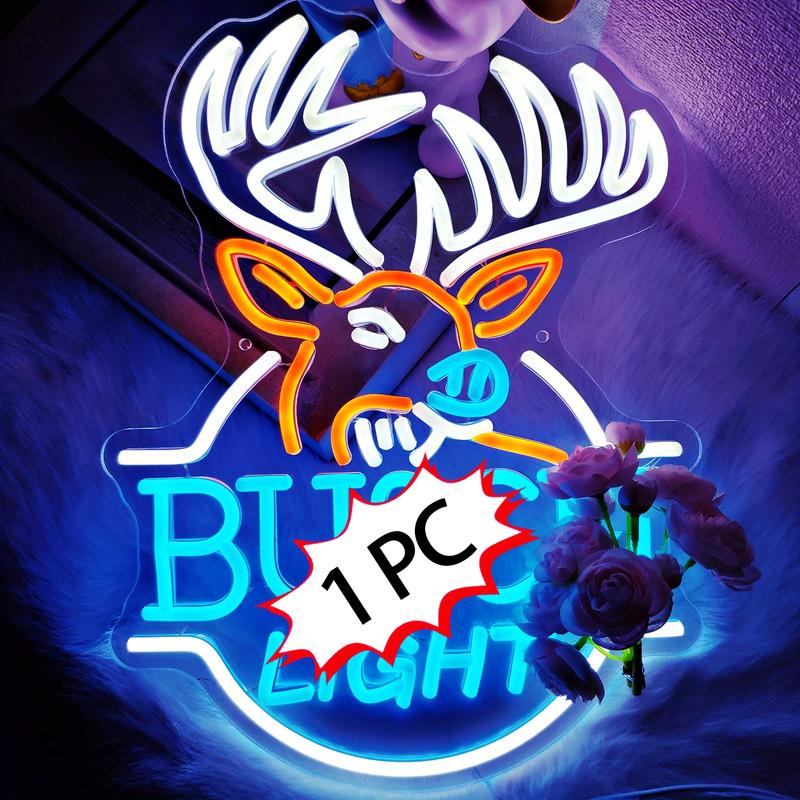 Neon Bar Sign with Moose Design Retail Store Signs for Business No Battery Needed Ideal for Beer Shops Themed Events Home Bar Decor