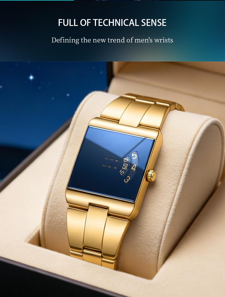 【TikTokShopStockUp】 Racing Sports Watch, Luxury Men's Racing Sports Watch, Iridescent Mirror Design, Stainless Steel Material, Casual & Business Style, Perfect Gift for Him, Fashionable Wristwatch with Time Display