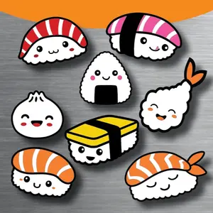 Sushi Fridge Magnets – Cute 3D Printed Kawaii Sushi Magnet Set, Japanese Food Kitchen Decor, Gift for Sushi Lovers