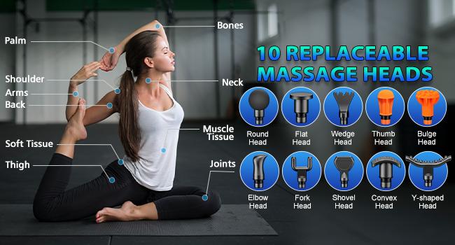 TOLOCO Cordless Massage Gun for Athletes – Quiet Deep Tissue Massager, 10 Attachments, USB Rechargeable, Perfect Pain Relief Gift