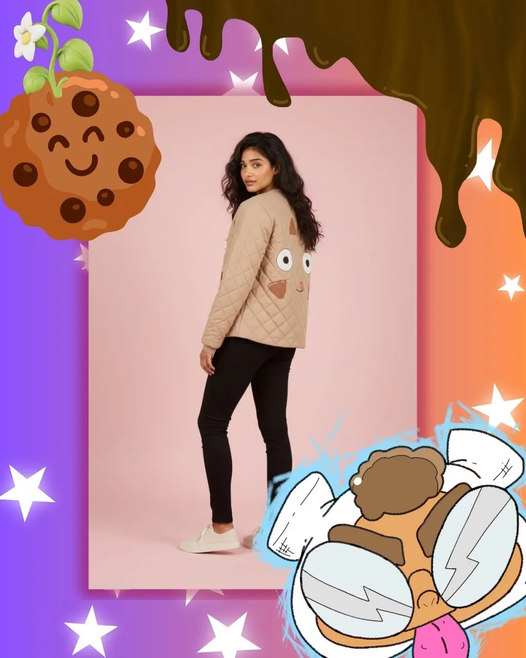 Princess Cookie Jacket (US size 8 women) coat, outerwear, tops, pufferjacket, adventuretime, casual, graphic, jacket, parka,