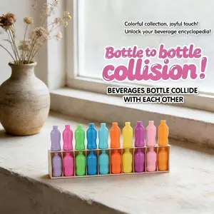 Mini Colorful Bottle Collision Guess Game 20 Colored Bottles with Storage Box for Logic-Building Parent-Child Interactive Puzzle Board Game Memory Reason Training Family Friendly Party Game Group Activity