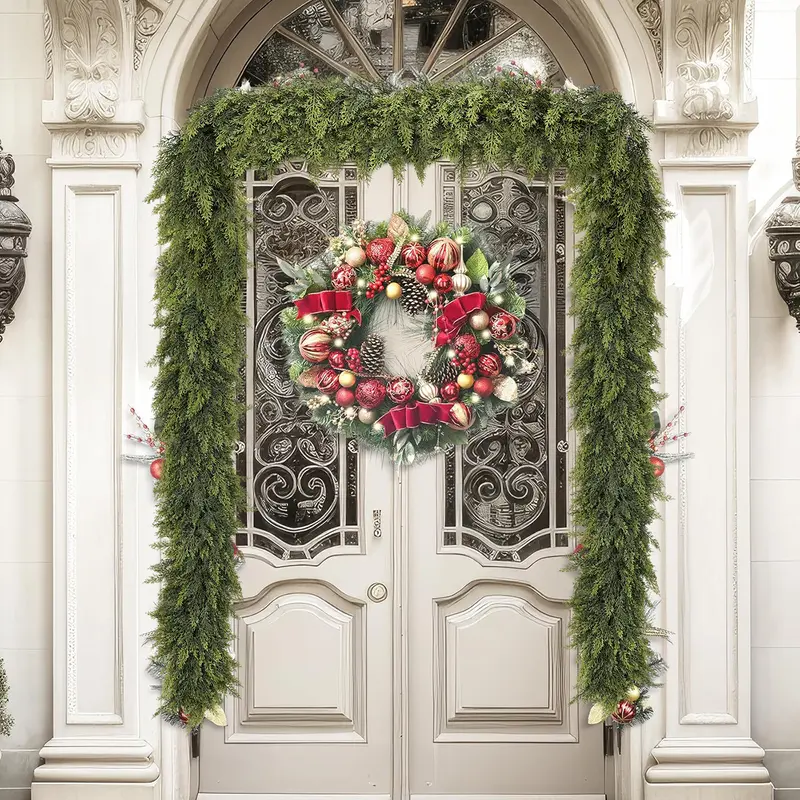 LVZHIYUAN 2-Pack 6FT Real Touch Artificial Cedar Garlands Set - Natural Look Greenery Pine Home Accessory, House Decor, Living Room Decor for Indoor/Outdoor Christmas Supplies LVZHIYUAN 2-Pack 6FT Real Touch Artificial Cedar Garlands Set - Natural Look Greenery Pine Home Accessory, House Decor, Living Room Decor for Indoor/Outdoor Christmas Supplies