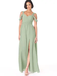 Azazie Lianne A-Line Off-Shoulder Sweetheart Pleated Bridesmaid Wedding Guest Formal Dress