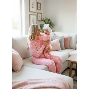Mommy and Me Pink Heart Matching Pajamas