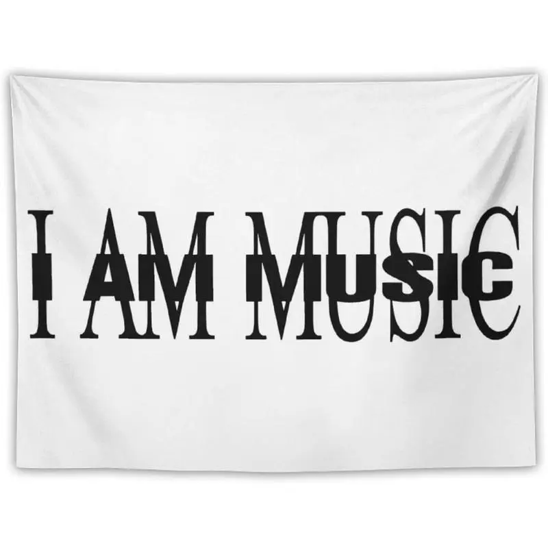 Emmwiony I AM MUSIC Album Cover Tapestry, 30*40inch Strong Light Peach Decorative Indoor Home Textile, Hand Washable Room Accessories, Aesthetic Wall Decor for Bedroom & College Dorm