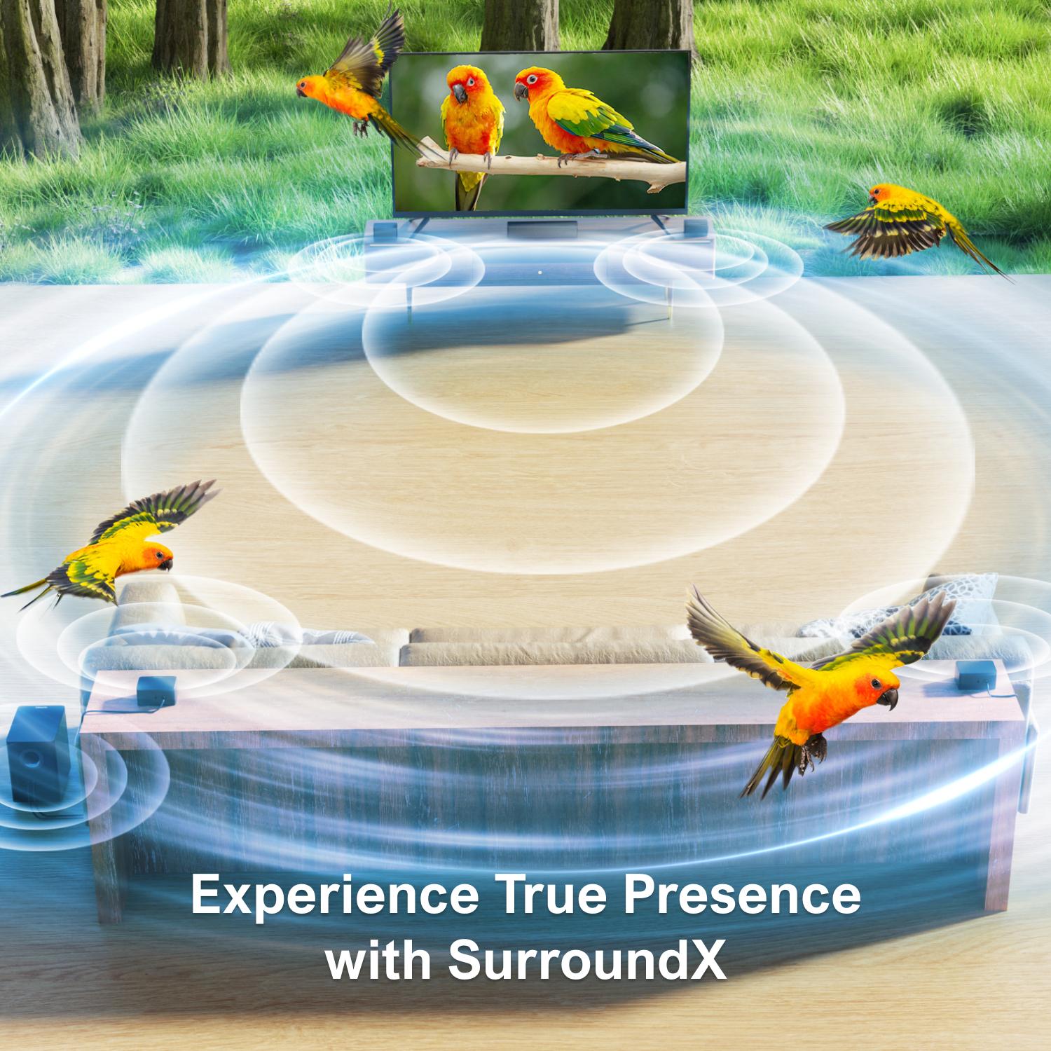 ULTIMEA Poseidon D70 7.1ch Soundbar with Wireless 6.5" Subwoofer, Surround Sound System for TV, App Control, 410W Peak Power, Soundbar for TV, Movie, Music, 4 Wired Surround Speakers, Bassx, Home Theater Sound System, Bluetooth, HDMI, AUX, APP Control