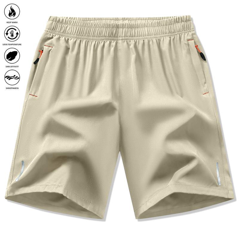 Men's Solid Color Drawstring Waist Sports Shorts, Summer Breathable Stretch Waist Athletic Shorts with Pockets, Casual Everyday Menswear, Regular Fit Comfortable Shorts with Pockets, Summer Men's Everyday Wear