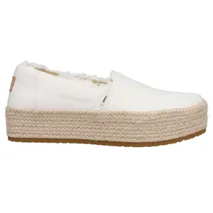 TOMS Womens Valencia Platform Espadrille Flats Casual - White