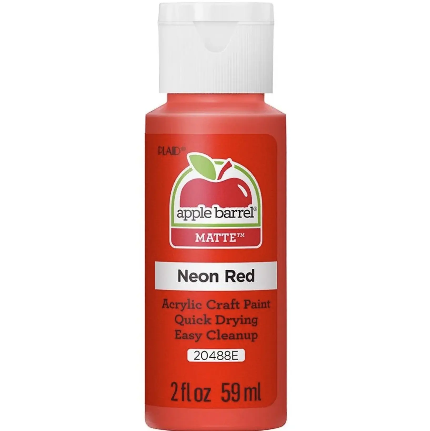 Apple Barrel® Acrylic Paint — Matte — Neon Red Color — 2 oz.