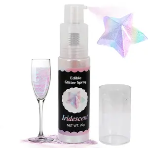 Edible glitter spray, colored, food-grade powder, suitable for cakes, baked cookies, chocolates, fruit decorations, 5g bottle, perfect for Christmas cakes, drinks, etc.