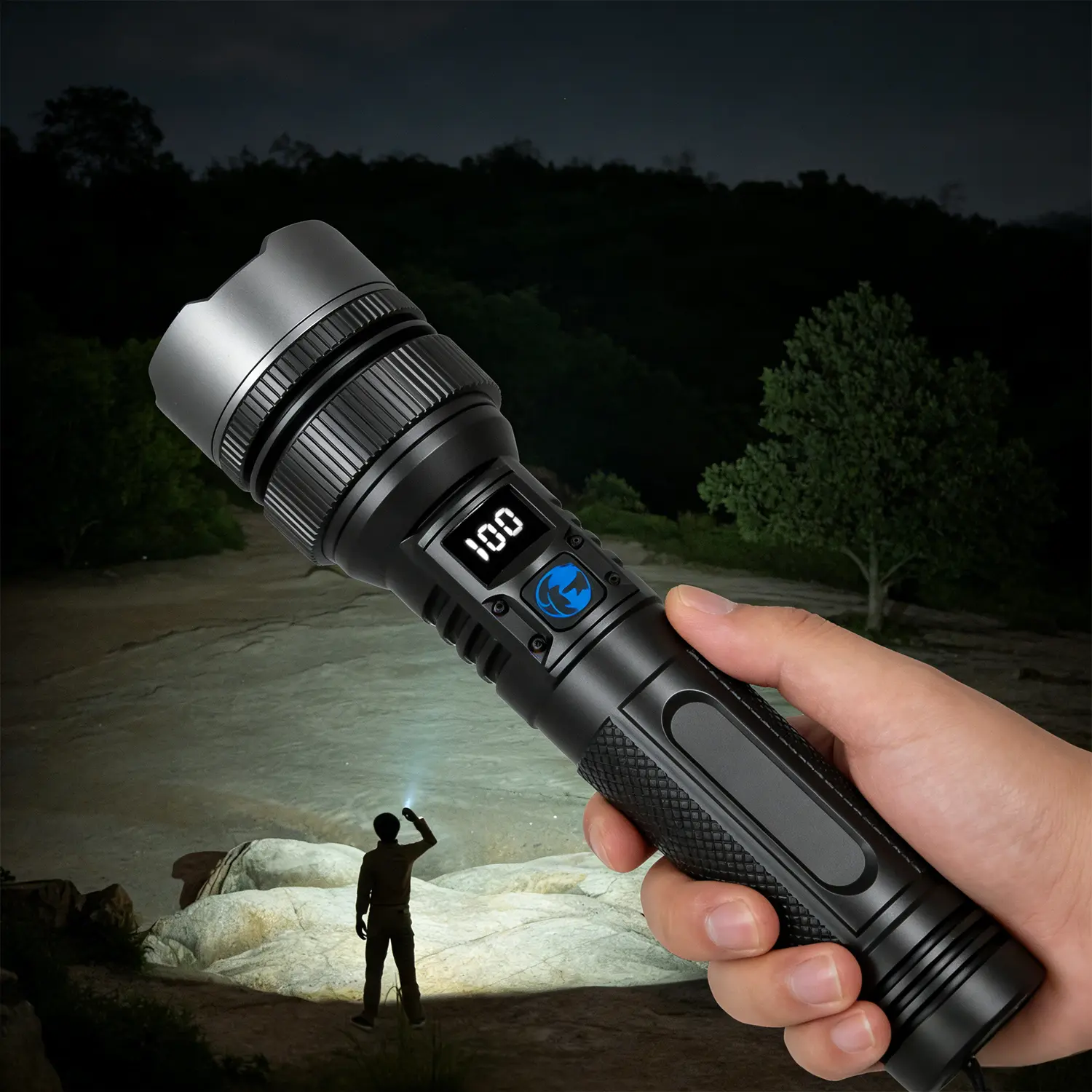 【2026 New】Flashlight LED, 2200 Lumens, Rechargeable, Zoomable, LED Digital Display, Magnetic Mount & Output Port, 7 Lighting Modes, Ultra-Powerful LED Flashlight for Camping/Hiking/Emergency tiktokshopsummersale
