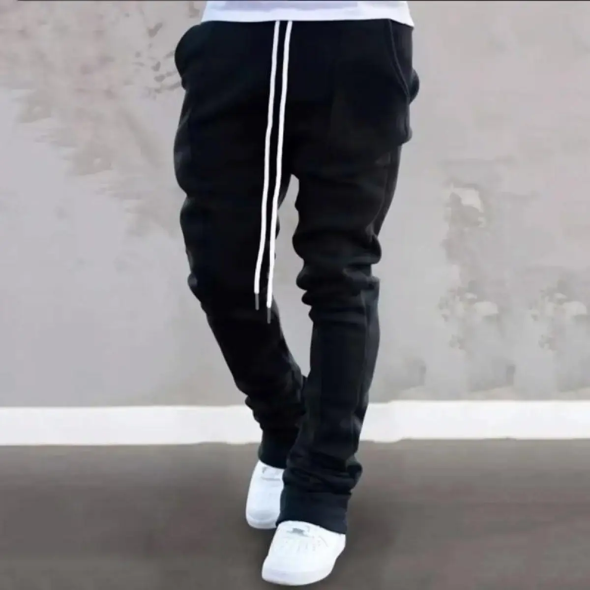 2026 Men's Casual Pants Summer Solid New Design Custom Flare Sweat Pants Street Wear Men's Pile up Stacked Pants for Men's Flared Joggers Jogger Sweatpants, Men's Pants, Jeans for Men's, Men's Trousers