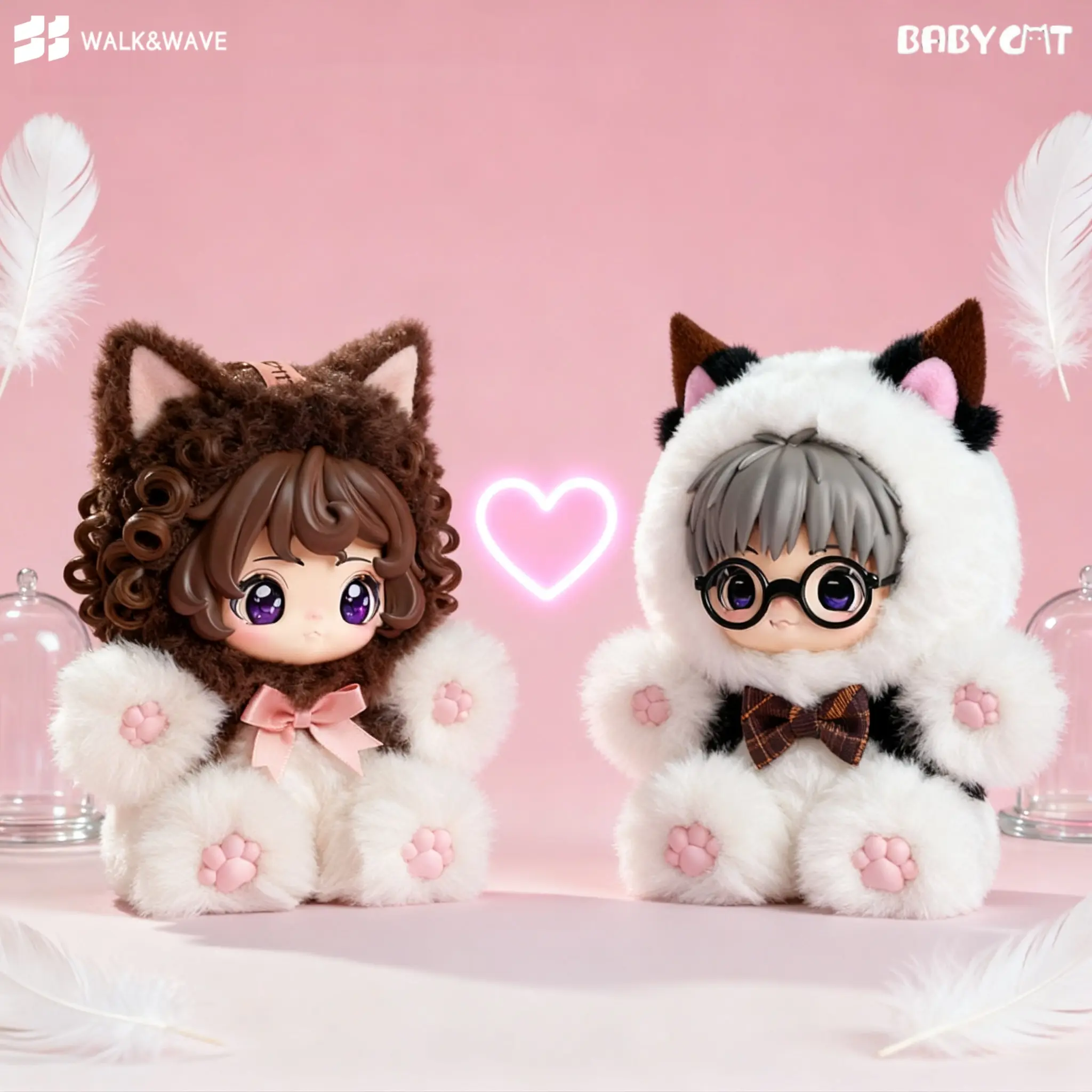 Babycat Vinyl-Plush Series Premium Designer Blind Box - Blind Bag Surprise Set, Collectible Figure, Cute Bag Charm, Mystery Unboxing Stuffed Toy for Kids & Teens