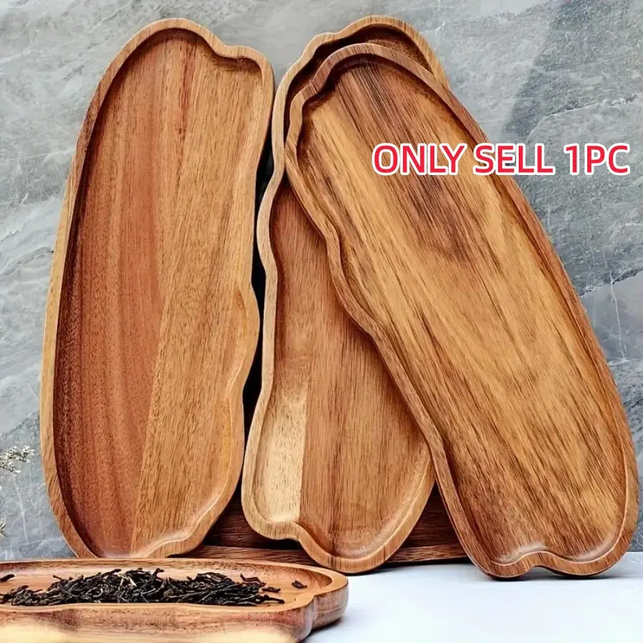 Wooden Tea Tray, 1 Count Serving Tray, Snack Tray, Fruit Tray, Dessert Tray, Salad Plates, Tea Tray, Kitchen Storage Tray, Home Decor Tray, Food Trays, Tableware