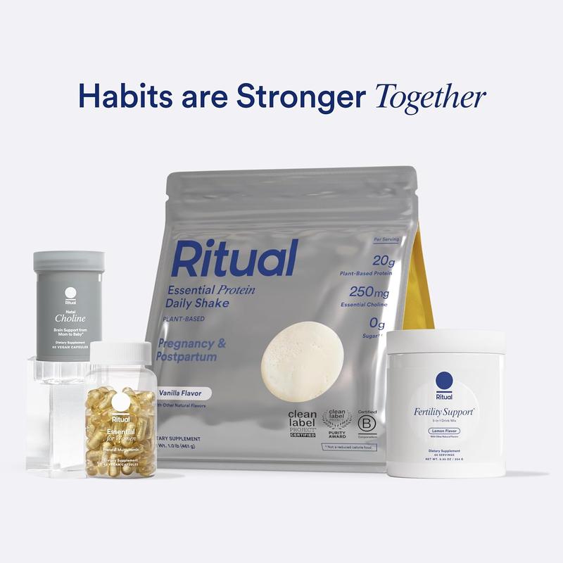 Ritual Prenatal Vegan Plant Based Protein Powder: Choline to Support Pregnancy, Postpartum, & Lactation, 20g Organic Pea Protein from Regenerative Farms in USA, Sugar Free†, Vanilla, 1 Lbs Ritual Prenatal Vegan Plant Based Protein Powder: Choline to Support Pregnancy, Postpartum, & Lactation, 20g Organic Pea Protein from Regenerative Farms in USA, Sugar Free†, Vanilla, 1 Lbs