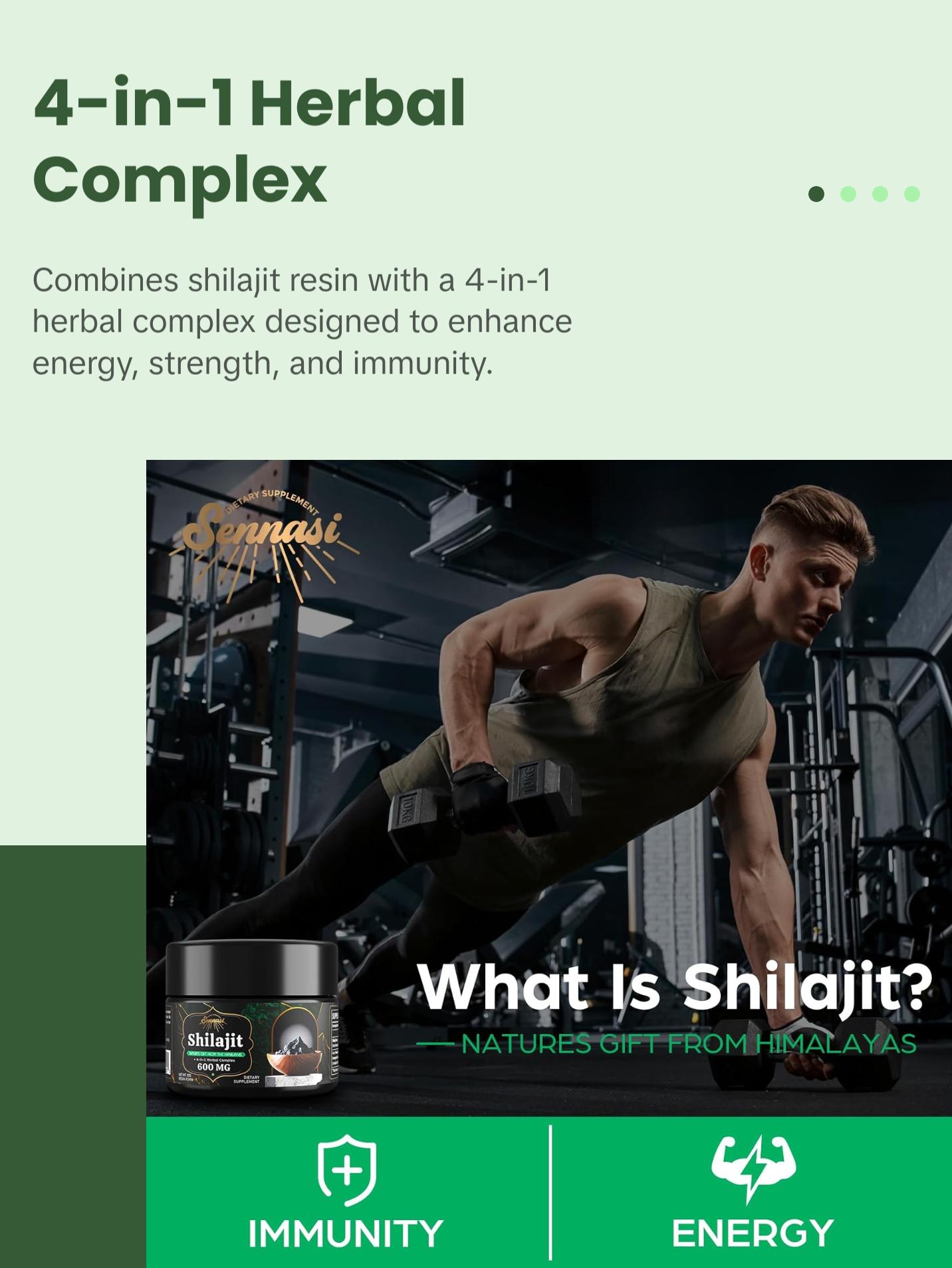 Shilajit Pure Himalayan Organic Shilajit Resin 600 MG (2 Pack)