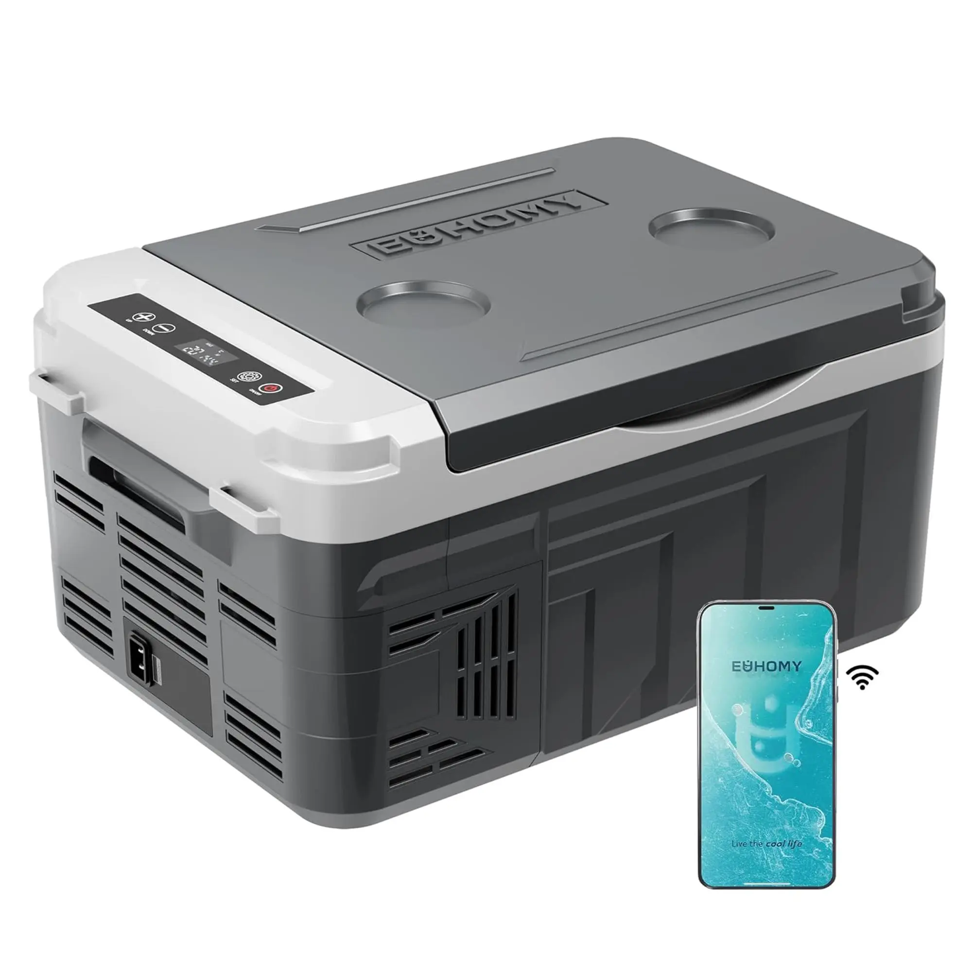 Euhomy 12-Volt 11 Quart Electric Cooler (Car Refrigerator) - Bluetooth Enabled, Portable RV & Car Freezer Euhomy 12-Volt 11 Quart Electric Cooler (Car Refrigerator) - Bluetooth Enabled, Portable RV & Car Freezer