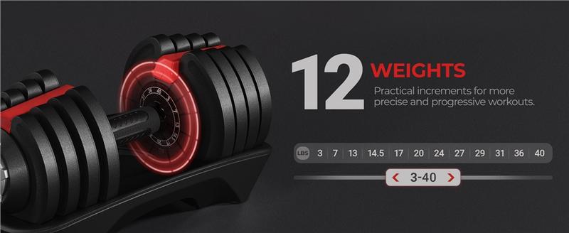 Yaheetech Adjustable Dumbbell Set 28LB/40LB with Anti-Slip Handle, Tray for Home Gym Training, Durable Steel Construction