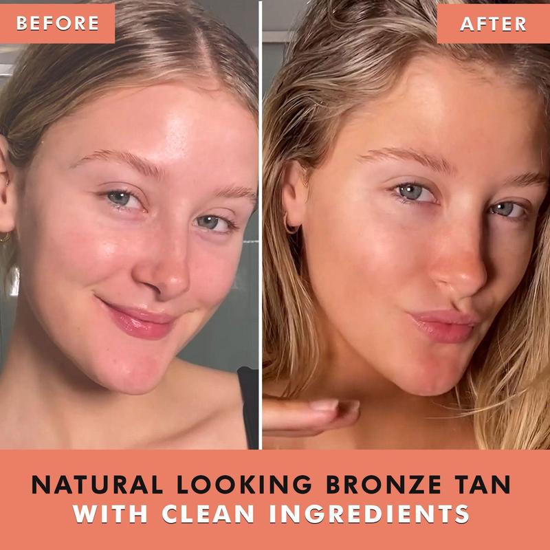 [TikTok Shop Only] Beauty by Earth Self Tanner Drops & Kabuki Brush Bundle - Customizable Sunless Tanning Drops Moisturizing Bronzing Face & Body