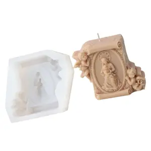 Silicone Candle Molds, Ornament Molds, Religious Series, Reusable Crafting Molds