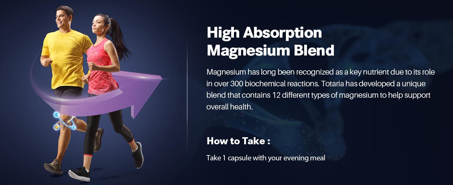 Totaria 12-in-1 700mg Magnesium Complex - Glycinate Citrate Malate Oxide Taurate Aspartate Orotate, Vegan Capsules for Muscle, Heart, and Relaxation Support