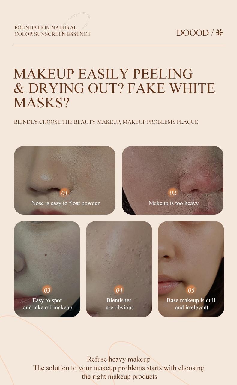 4-in-1 Foundation: Flawless Coverage, Lightweight Formula, Adapts to Skin Tone, Hides Wrinkles & Lines, Hydrating & Long-Lasting, Medium Spectrum Concealer Makeup Cosmetic Hydrate Moisturizing Daily Moisturize Moisture Water Proof