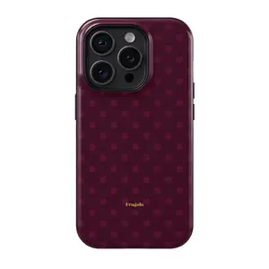 Fragola BUTTER iPhone Case - Burgundy Polka Dot iPhone Case | Aesthetic Tough Protective Cover for iPhone 11 12 13 14 15 16 17 Pro Max | Minimalist & Durable Protection