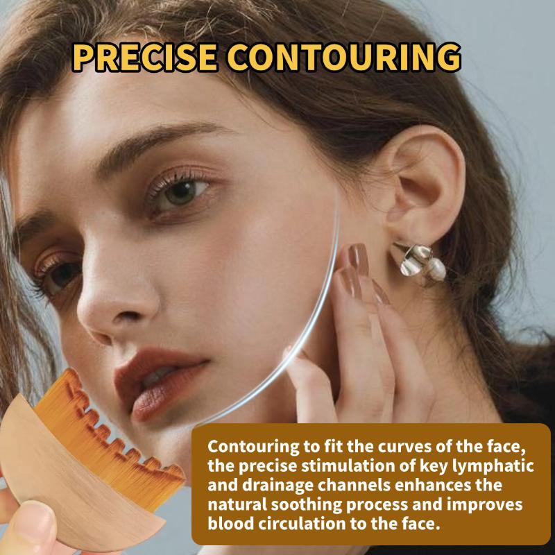 Lymphatic Contour Face Brush for Jawline & Chin Sculpting - Dry Brushing Massager for Lymphatic Drainage & Facial Fatigue Relief, Eronomically Designed to Fit The Skin Precisely (1PCS) Beauty Roller